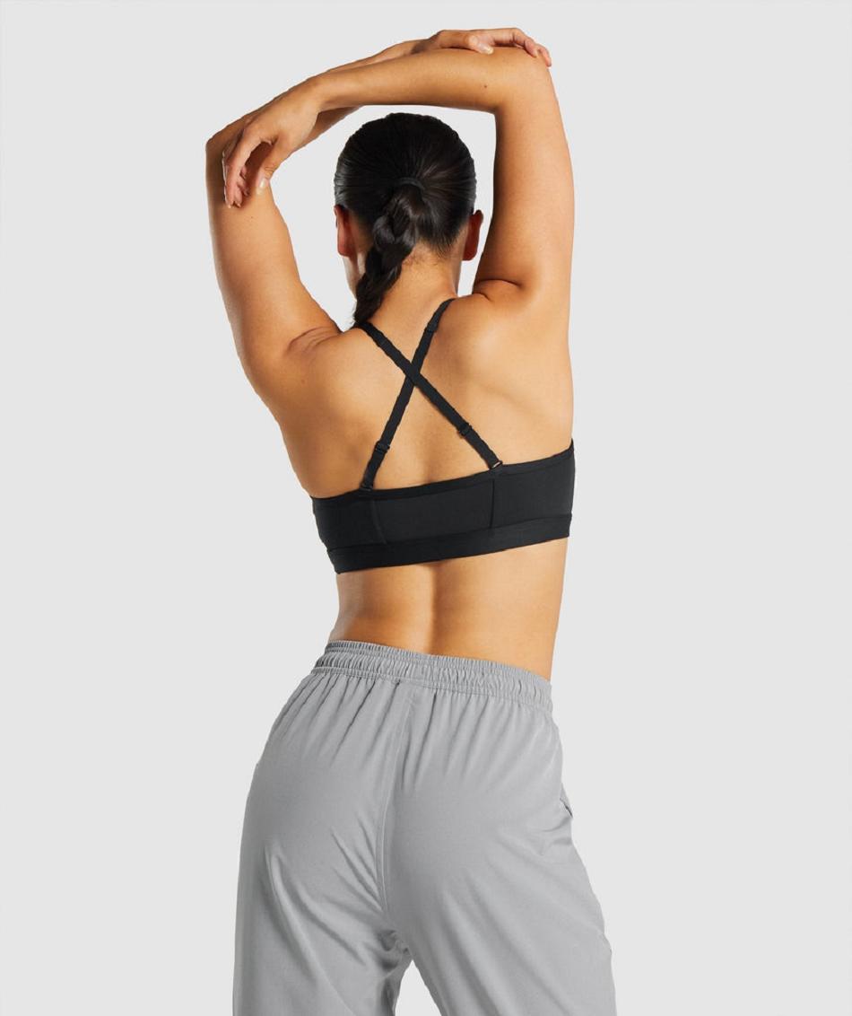 Sujetadores Deportivos Gymshark Ruched Mujer Negras | CO 2087JPQ